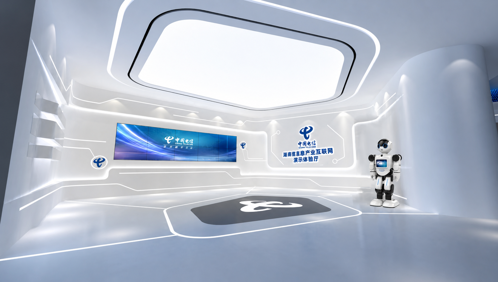 湖南中国电信5G展示厅案例效果图